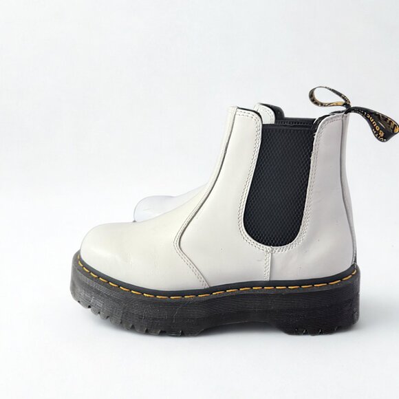 Dr. Martens, White, 2976 Platform Chelsea Boots, Worn 2x - Size 10 - Picture 1 of 6